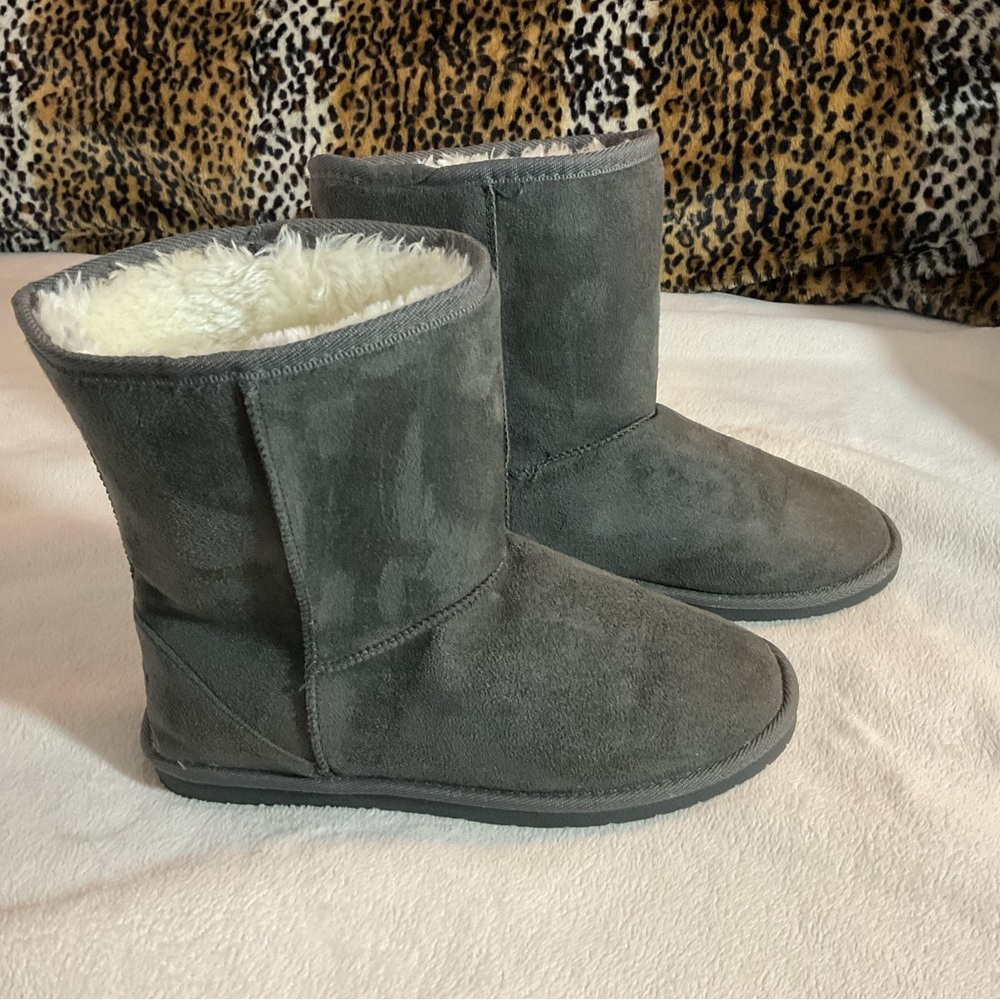 Cozy Gray Suede Boots